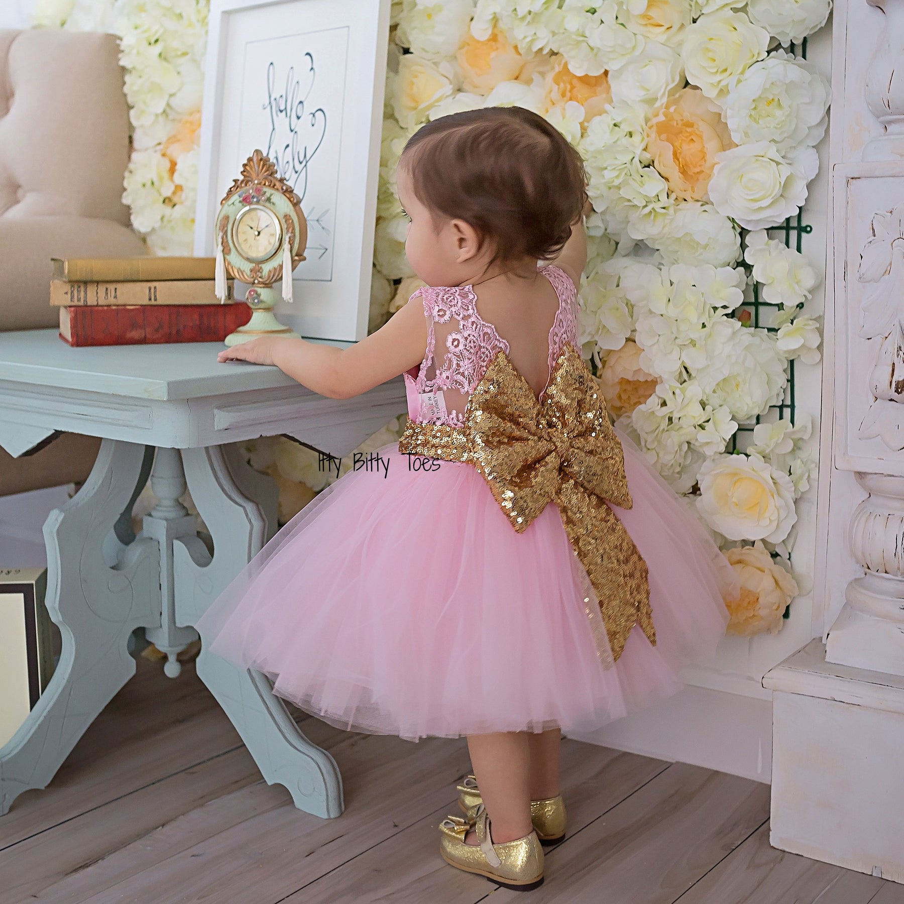 pink and gold tutu dress pink and gold tutu dress 3t full length 27"