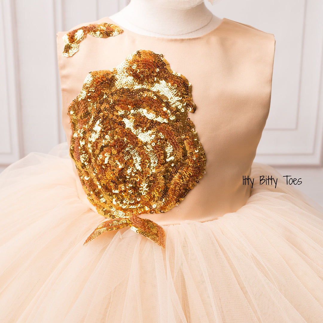 Sasha Dress (Champagne) - Couture - Itty Bitty Toes