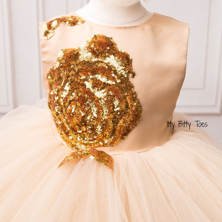 Sasha Dress (Champagne) - Couture - Itty Bitty Toes