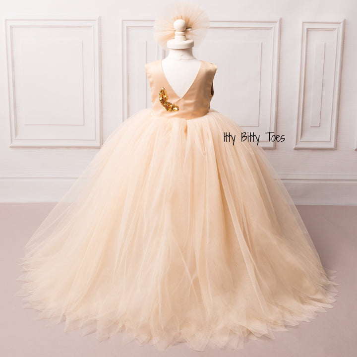 Sasha Dress (Champagne) - Couture - Itty Bitty Toes