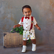 Red Balloon Suspender Set - Couture - Itty Bitty Toes