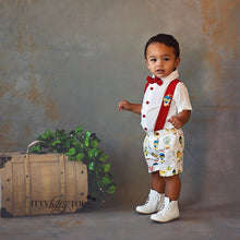 Red Balloon Suspender Set - Couture - Itty Bitty Toes