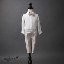Charles Suit (Taupe & White) - Couture - Itty Bitty Toes