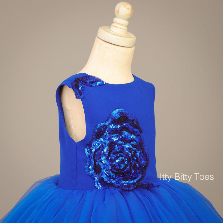 Sasha Dress (Blue) - Couture - Itty Bitty Toes