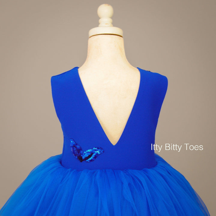 Sasha Dress (Blue) - Couture - Itty Bitty Toes