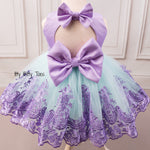 Princess Demi Dress (Teal & Purple) - Couture - Itty Bitty Toes