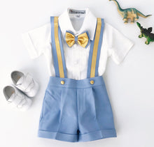 Christiano Shorts Set (Blue & Gold) - Couture - Itty Bitty Toes