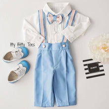 Christiano Suspenders Set (Blue & Pink) - Couture - Itty Bitty Toes