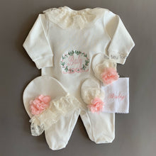 Lace Embroidered Baby Set - Newborn Set - Itty Bitty Toes