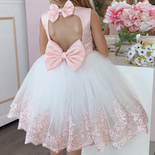 Princess Demi Dress (White & Blush)