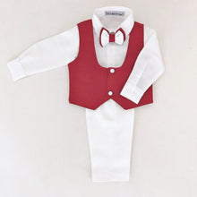 William Vest Set (Burgundy) - Couture - Itty Bitty Toes