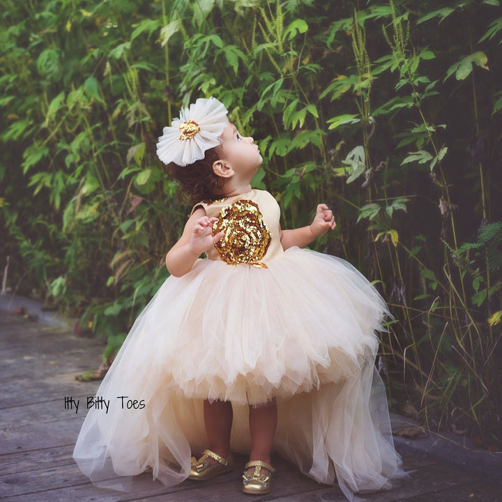 Sasha Dress (Champagne) - Couture - Itty Bitty Toes