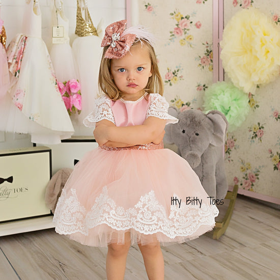 Princess Julia Dress (Rose Gold) - Baby Shop Online – Itty Bitty Toes