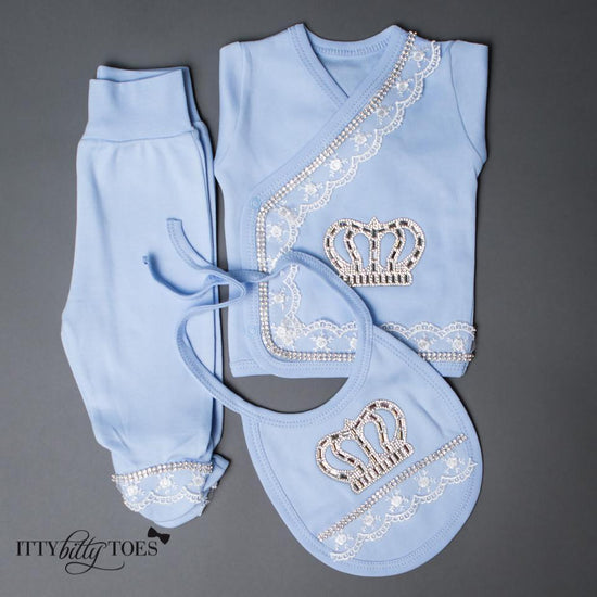 Royal Newborn Set For Baby Boy (Light Blue) – TwinkyLuxyDress