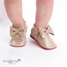 Red Bottom Moccs (Nude Bow) - Shoes - Itty Bitty Toes